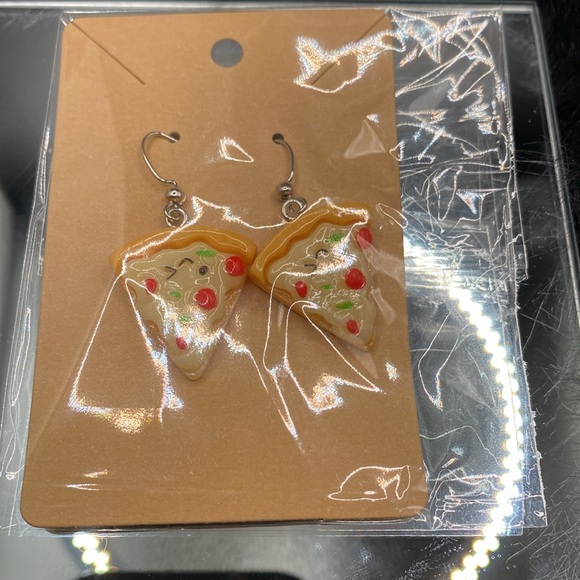 Food EARRINGS Nutella French Fries Pizza Slices Dumplings (choose 1) Nickel-Free - Picture 5 of 6